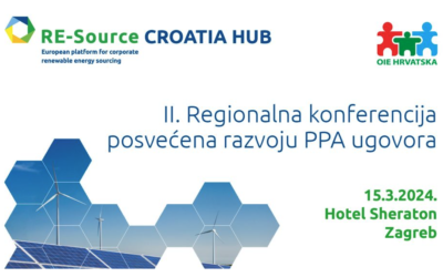 Poziv na II. Regionalnu RE-Source Croatia Hub konferenciju posvećenu PPA ugovorima